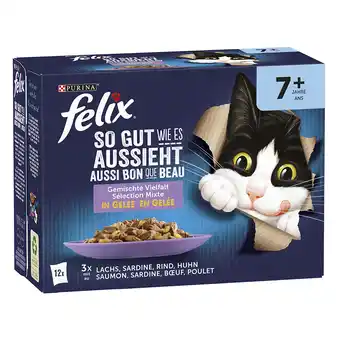 Zooplus 12x85g Senior Mix Selectie in Gelei Felix Elke Dag Feest Kattenvoer aanbieding