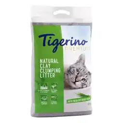 Zooplus 12kg Tigerino Premium Kattenbakvulling - Fresh Cut Grass aanbieding