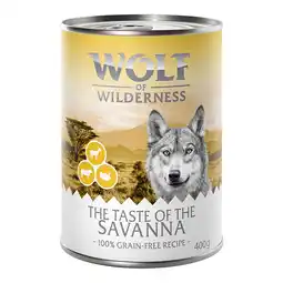 Zooplus 6x400g The Taste of The Taste Of The Savanna Wolf of Wilderness Hondenvoer aanbieding