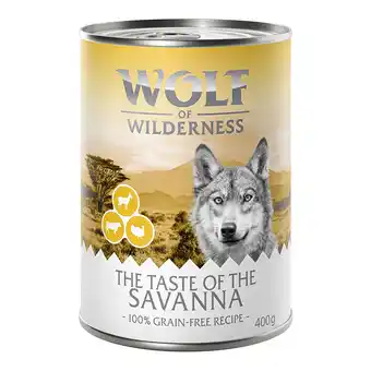Zooplus 6x400g The Taste of The Taste Of The Savanna Wolf of Wilderness Hondenvoer aanbieding