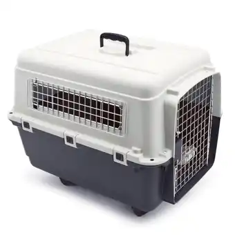 Zooplus Transportbox Feria met Wieltjes - Maat 7: XL, antraciet/beige aanbieding