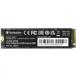 Bol.com Verbatim Vi3000 PCIe NVMe M.2 SSD 512GB 512 GB M.2 3300 MB/s aanbieding