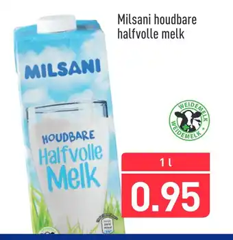 ALDI Milsani houdbare halfvolle melk 1liter aanbieding