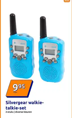 Action Silvergear walkie talkie set aanbieding