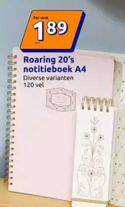 Action Roaring 20's & notitieboek A4 aanbieding