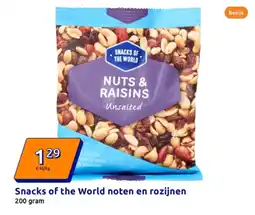 Action Snacks of the World noten en rozijnen aanbieding