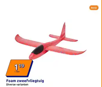 Action Foam zweefvliegtuig aanbieding