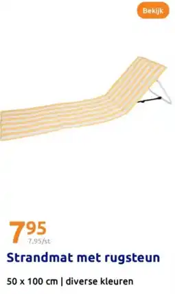 Action Strandmat met rugsteun aanbieding