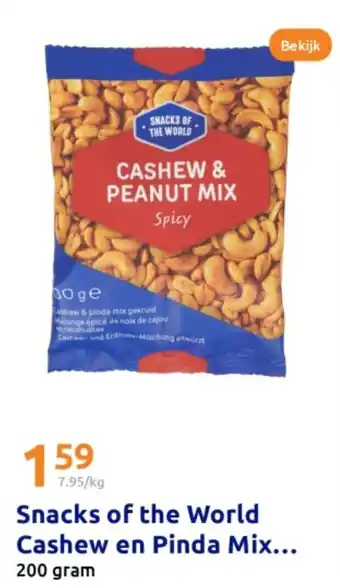 Action Snacks of the World Cashew en Pinda Mix aanbieding