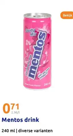 Action Mentos drink aanbieding