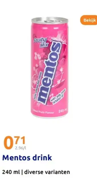 Action Mentos drink aanbieding