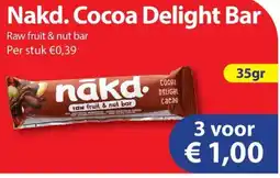 Die Grenze Nakd. Cocoa Delight Bar aanbieding