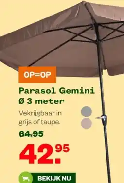 Welkoop Parasol Gemini aanbieding
