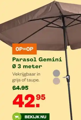 Welkoop Parasol Gemini aanbieding