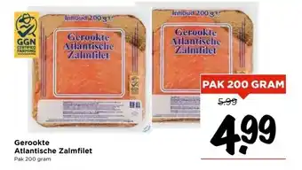 Vomar Voordeelmarkt Gerookte Atlantische Zalmfilet aanbieding