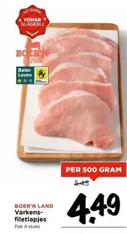 Vomar Voordeelmarkt BOER'N LAND Varkens- filetlapjes aanbieding