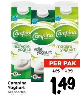 Vomar Voordeelmarkt Campina Yoghurt aanbieding