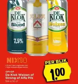 Vomar Voordeelmarkt De Klok Weizen of Strong of Alfa Pils aanbieding