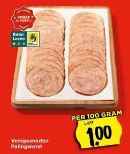 Vomar Voordeelmarkt Versgesneden Palingworst aanbieding