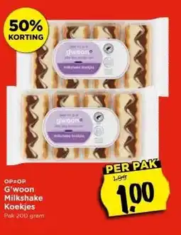 Vomar Voordeelmarkt G'woon Milkshake Koekjes aanbieding