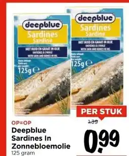 Vomar Voordeelmarkt Deepblue Sardines In Zonnebloemolie aanbieding