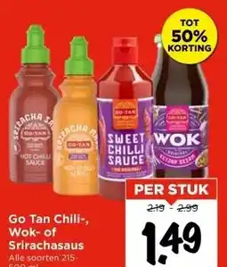 Vomar Voordeelmarkt Go Tan Chili-, Wok- of Srirachasaus aanbieding