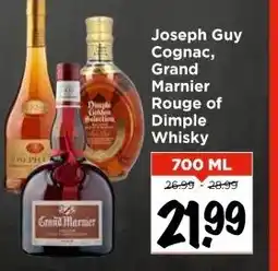 Vomar Voordeelmarkt Joseph Guy Cognac, Grand Marnier Rouge of Dimple Whisky aanbieding