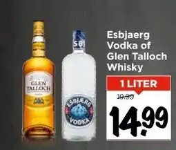 Vomar Voordeelmarkt Esbjaerg Vodka of Glen Talloch Whisky aanbieding