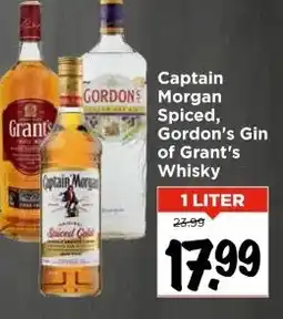 Vomar Voordeelmarkt Captain Morgan Spiced, Gordon's Gin of Grant's Whisky aanbieding
