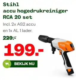 Welkoop Stihl accu hogedrukreiniger RCA 20 set aanbieding