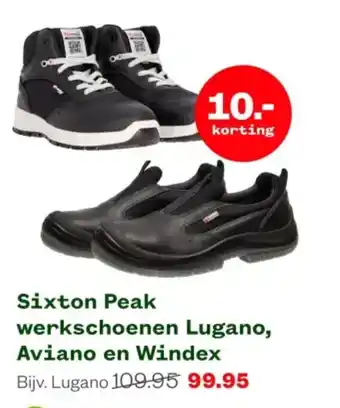 Welkoop Sixton Peak werkschoenen Lugano, Aviano en Windex aanbieding