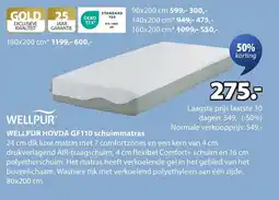 Jysk Wellpur hovda gf110 schuimmatras aanbieding