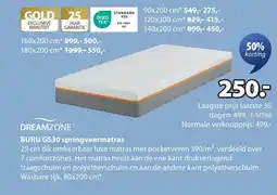 Jysk Buru gs30 springveermatras aanbieding