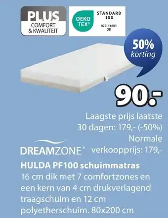 Jysk Hulda pf100 schuimmatras aanbieding