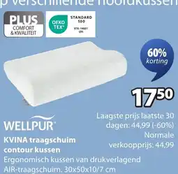 Jysk Kvina traagschuim contour kussen aanbieding