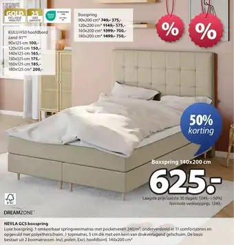 Jysk Nevla gc5 boxspring aanbieding