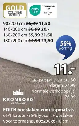 Jysk Edith hoeslaken voor topmatras aanbieding