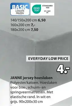 Jysk Janne jersey hoeslaken aanbieding