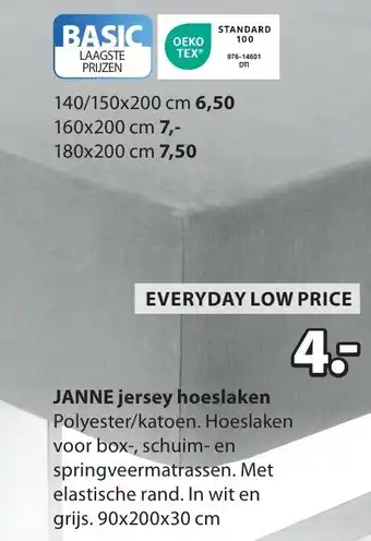 Jysk Janne jersey hoeslaken aanbieding