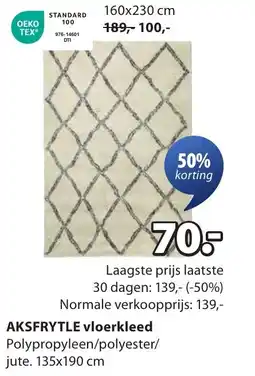 Jysk Aksfrytle vloerkleed aanbieding