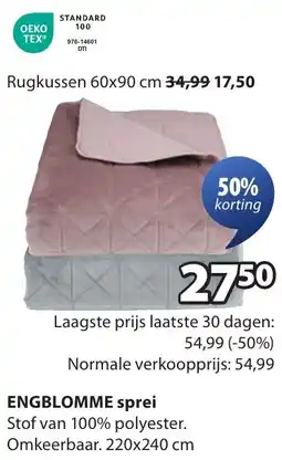 Jysk Engblomme sprei aanbieding