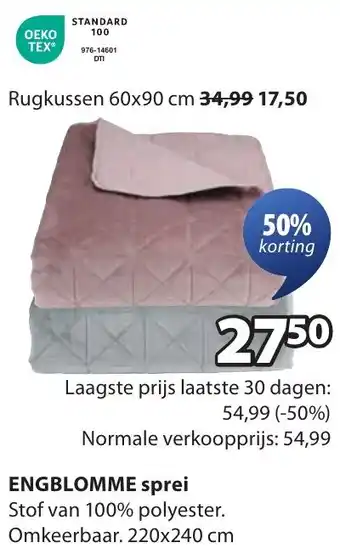 Jysk Engblomme sprei aanbieding