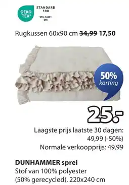 Jysk Dunhammer sprei aanbieding