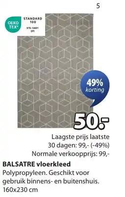 Jysk Balsatre vloerkleed aanbieding