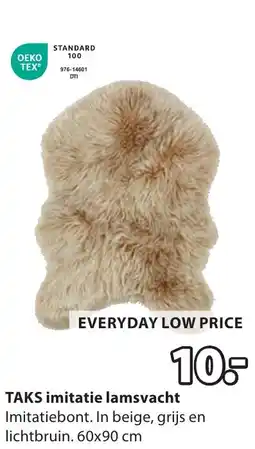 Jysk Taks imitatie lamsvacht aanbieding