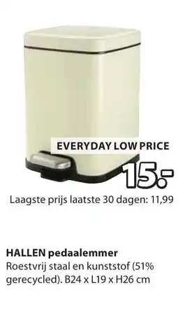 Jysk Hallen pedaalemmer aanbieding