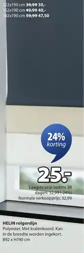 Jysk Helin rolgordijn aanbieding