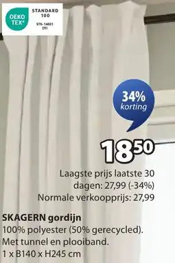 Jysk Skagern gordijn aanbieding