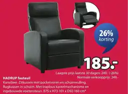 Jysk Hadrup fauteuil aanbieding