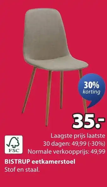 Jysk Bistrup eetkamerstoel aanbieding